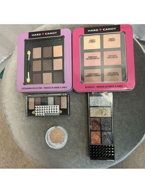 Hard Candy Eyeshadow Blush highlighter Set bundle Gold Silver Brown & glitter